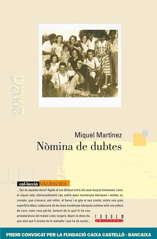 NOMINA DE DUBTES | 9788481312812 | MARTINEZ,MIQUEL