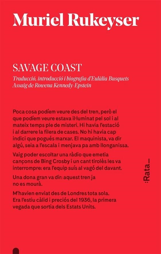 SAVAGE COAST | 9788416738106 | MURIEL RUKEYSER