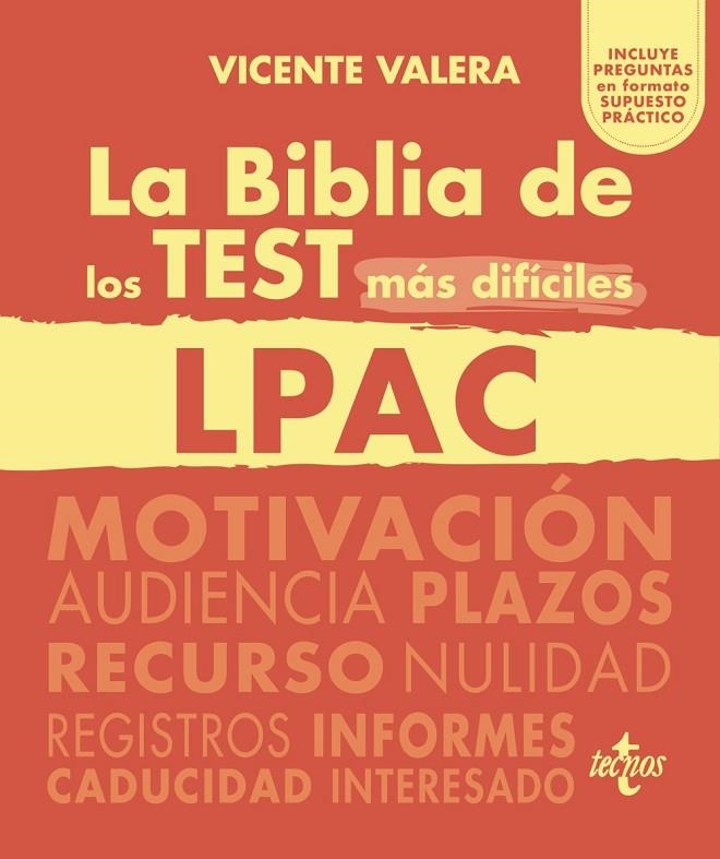 LA BIBLIA DE LOS TEST MÁS DIFÍCILES DE LA LPAC | 9788430990306 | VALERA, VICENTE