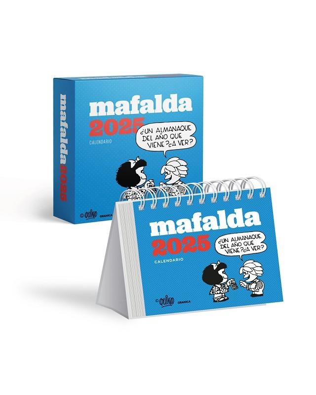 CALENDARIO 2025 MAFALDA. ESCRITORIO TURQUESA CON CAJA | 9786316544605 | QUINO